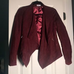 Burgundy Faux suede jacket